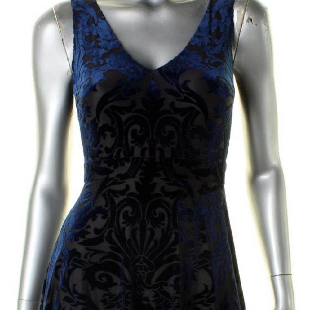 Aqua Velvet Juniors Fit & Flare Party Dress